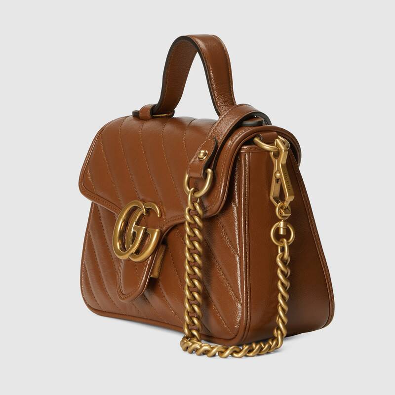 Gucci GG Marmont Mini Top Handle Bag Shoulder Bag 583571 Brown